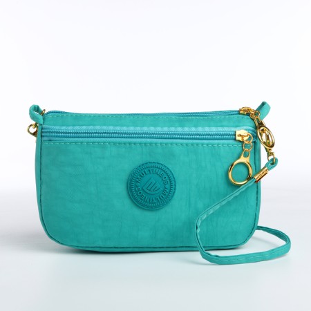 Bag Women's Cross-Bodi with a zipper, turquoise color-2