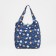 Household bag on the button, folding, blue color