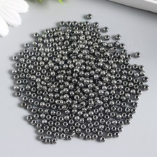 A set of metallized beads, plastic, 4 mm 15 g (440 +/- 20 pcs), hematite
