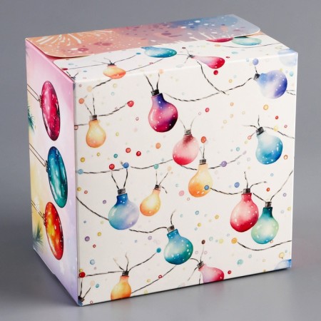 New Year. Bearbox under the bento-port with the “Make desire” window, 15.5 x 15.5 x 10 cm-4