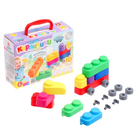 Designer "Soft bricks Plus. Funny transport ", 10 parts, wheels-1