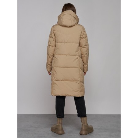 Coat insulated winter female, size 48, color light brown-3
