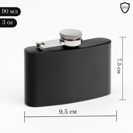 Flaw for alcohol and water, stainless steel, gift, army, 90 ml, 3 oz