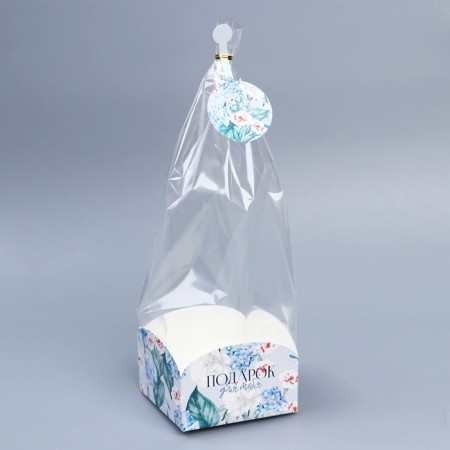 Gift package with a box, packaging, "tenderness", 12 x 12 x 40 cm