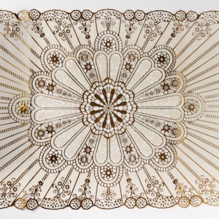Openwork napkin for the table "Rays", 84 × 40 cm, PVC, gold color-4