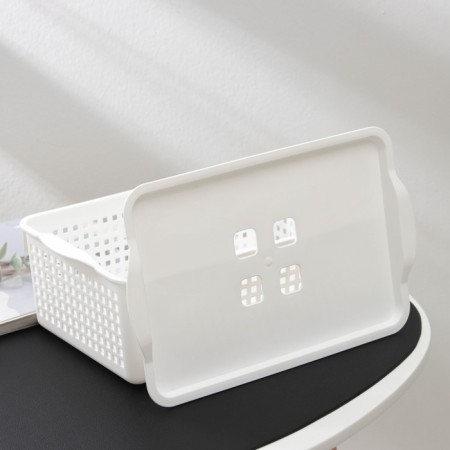 Storage basket with a lid "Loft", 3.8 liters, white color-2