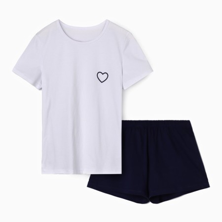 Female pajamas (T -shirt, shorts), white/blue color, size 44