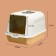 The toilet is closed with a folding top of 36 x 51 x 34 cm, orange