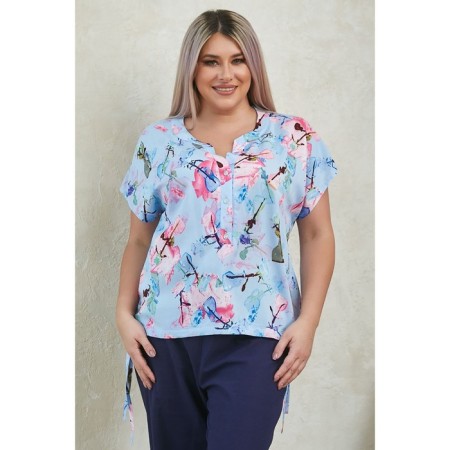 Female blouse, size 52, light blue color