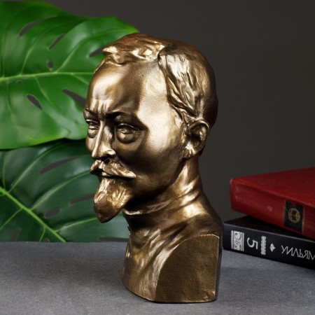 Bust Dzerzhinsky Big Bronze, gold 12x22x8cm-3