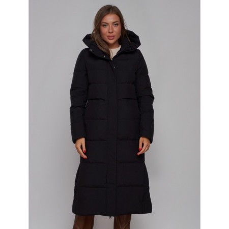 Coat insulated winter female, size 42, black color-7