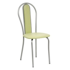Viennese soft chair, silver metallic/olive