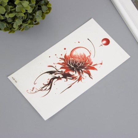Tattoo on the body color "flower red ink" 11.4x21 cm-1