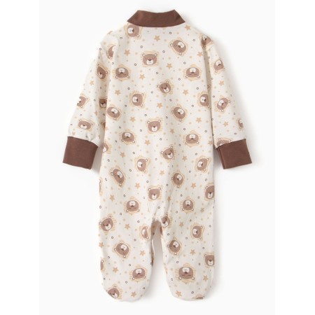 Children's overalls with closed legs "Lion", Milk color, height 56 ​​cm-4