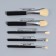 A set of makeup brushes, 5 objects, black color