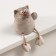 Ceramics bell "Gray cat with hanging paws" 6.8x8.1x8.2 cm