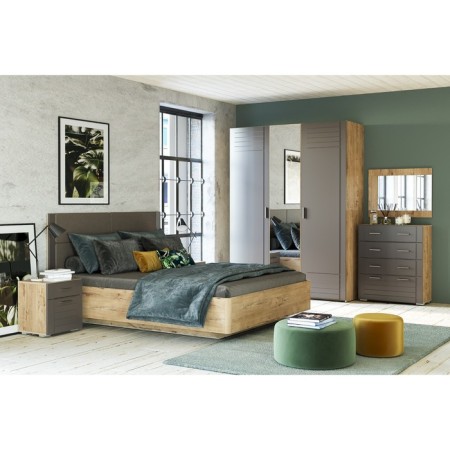 Bedside table livorno, 452x380x488, oak bunratti/software graphite MDF-2