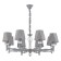 Suspended lamp 6x60W E27, size 76x76x84.5 cm
