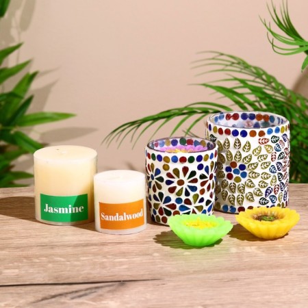Set of candles "Sandal + jasmine" 5 pieces