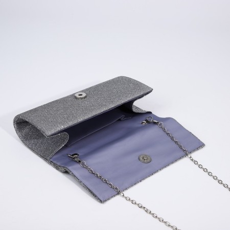 Magneta bag, long chain, silver color-5