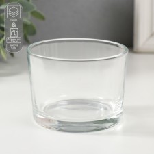 Подсвечник стекло на 1 свечу "Круглый" прозрачный 8х8х6 см