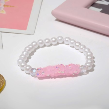 Children's bracelet "chosen" modesty, white-pink color