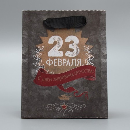 Package Gift Craft Vertical, packaging, “Happy Defender of the Fatherland Day!”, 12 x 15 x 5.5 cm-1