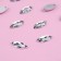 Rhound rhinestones "petal", 7 × 15 mm, 50 pcs, white color