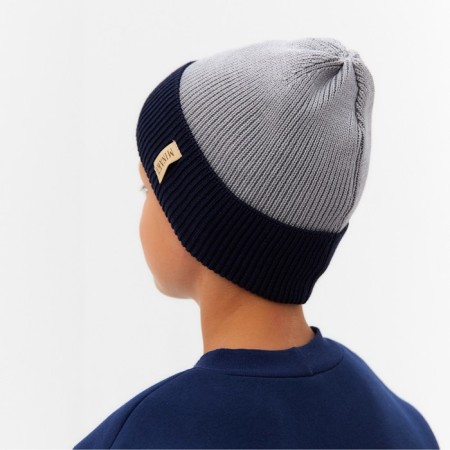 Children's hat minku rr 48-50, gray/blue color-1