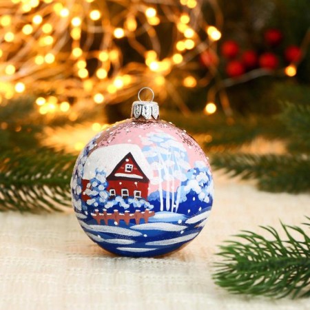 Christmas ball D-8 cm "Winter in the village"