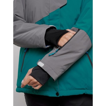Ski jacket women's winter, size 58, dark green color-3