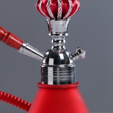 Hind chemical hookah, 32 cm, 1 pipe, chrome mine, red-2