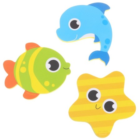 Set for playing in the bath "Fishing: Fun fish", a net, 3 soft stickers, views and color mix-7
