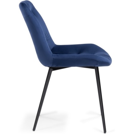 Chair on the Grass -Karkas Goyar Metal/velor, Black/Blue 51x61x82 cm-2