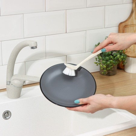Brush for dishes with a straight handle Malta, 5 × 5 × 23 cm, beige color-4