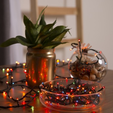 Garland “thread” 7 m, IP20, dark thread, 180 lamps, glow of multi, 8 modes, 220 V-4