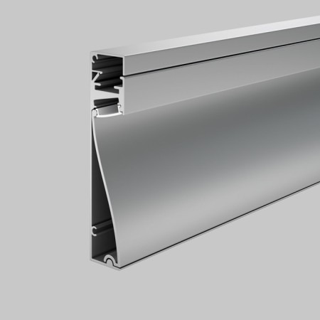 Aluminum profile skirting boards with backlight Led Strip Alm-8018-S-2M, 200x8x1.8 cm, silver color-6