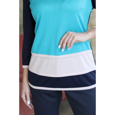Female jumper, size 48, turquoise color-3