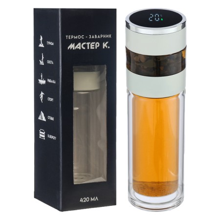 Thermos-cabinet, 420 ml, with thermometer, white-9