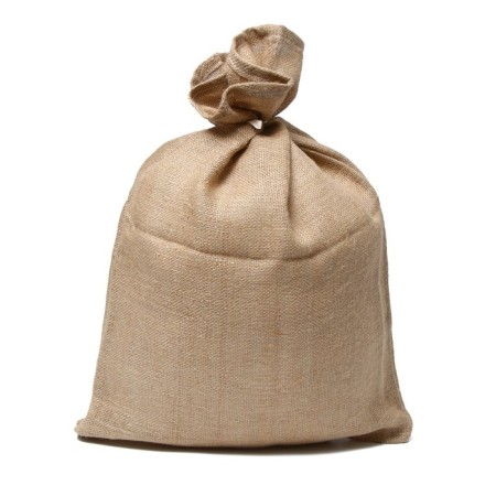 Jute bag, 45 × 60 cm, density 315 g/m², weaving 46 × 40 threads, with ties-7