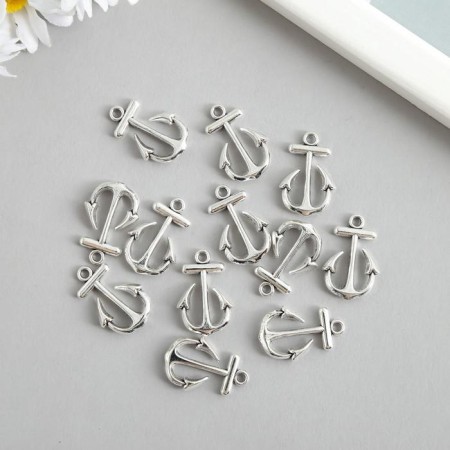 Decor for creativity Metal "Anchor" silver 2.3x1.5 cm-1