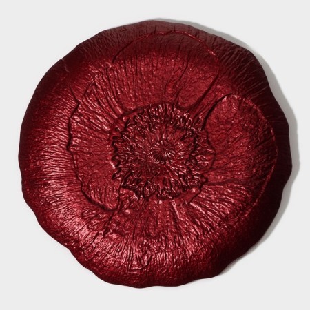 Glass Serving "Flora", d = 21 cm, red color-1