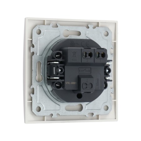 Tot Elegant switch, 10 a, 1 cl., Hidden, white-3