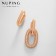 Earrings with rhinestones Xuping lady, mini, white color in pink gold