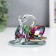 Suvenir glass "Swans with diamond" Green holography 6.5x5x5 cm