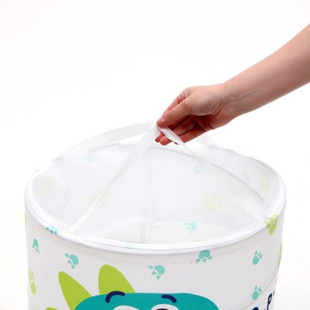 Basket for storing toys "Dino", 50 x 40 cm, white, green-5