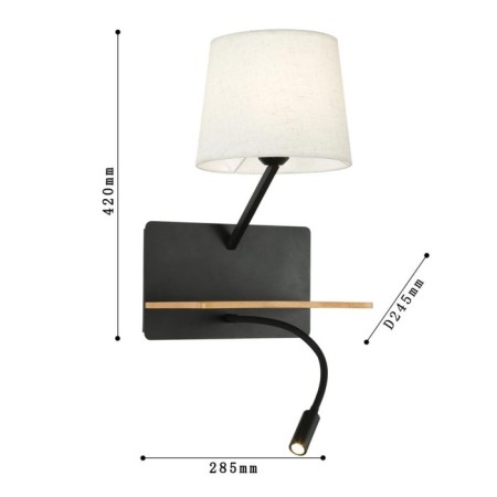 Wall lamp LIGA 285 mm, 245 mm, E27+LED 42W-2