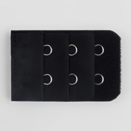 Brutter's clatter for a bra, 3 rows 2 hooks, 3.2 × 5 cm, 3 pcs, white/beige color/black-2