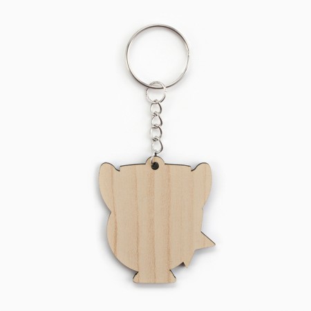 A wooden key keychain, sport "Sports Star", 4.6 x 5 cm-3