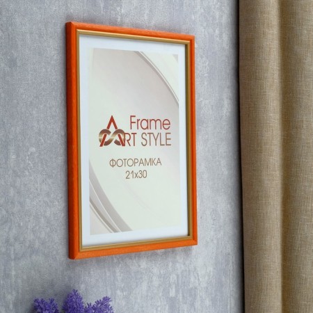 Photo frame Pine C15 21x30 cm, 069 Orange 3 (plastic screen)-1